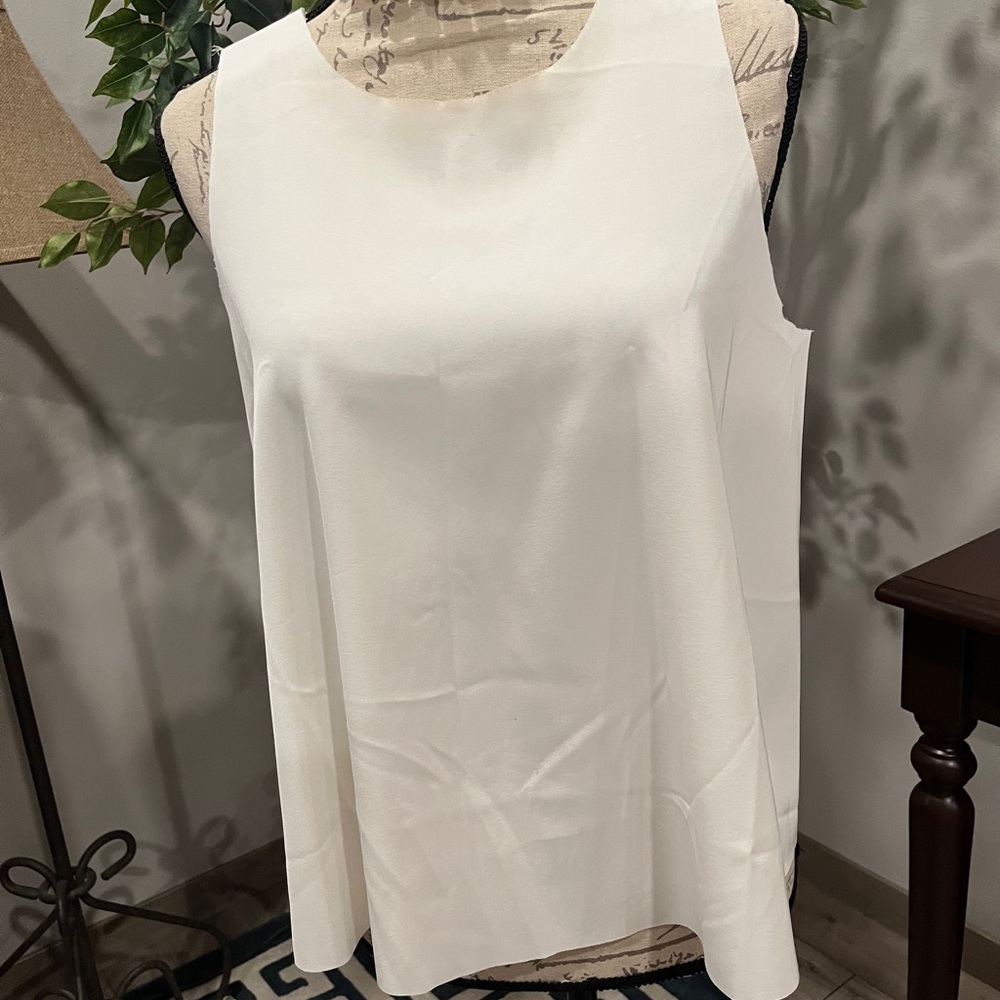 AYR White Sleeveless A-Line Tank